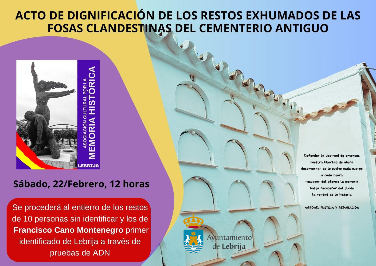 Acto dignificación restos exhumados Cementerio