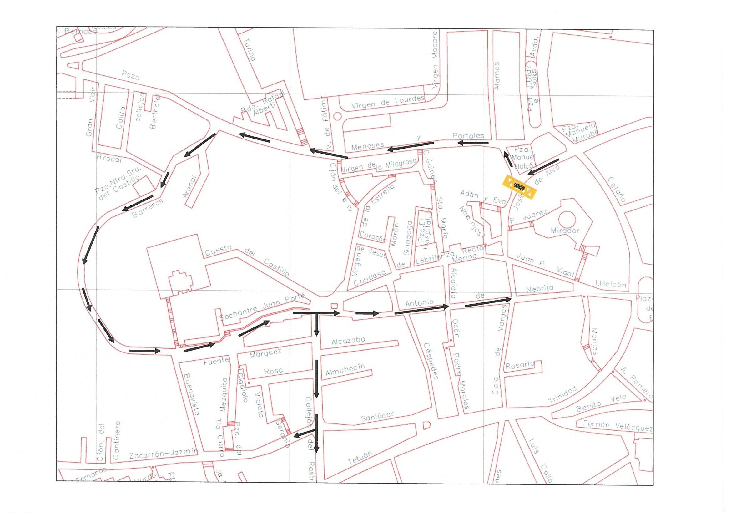 CORTE CALLE JOSÉ SÁNCHEZ DE ALVA