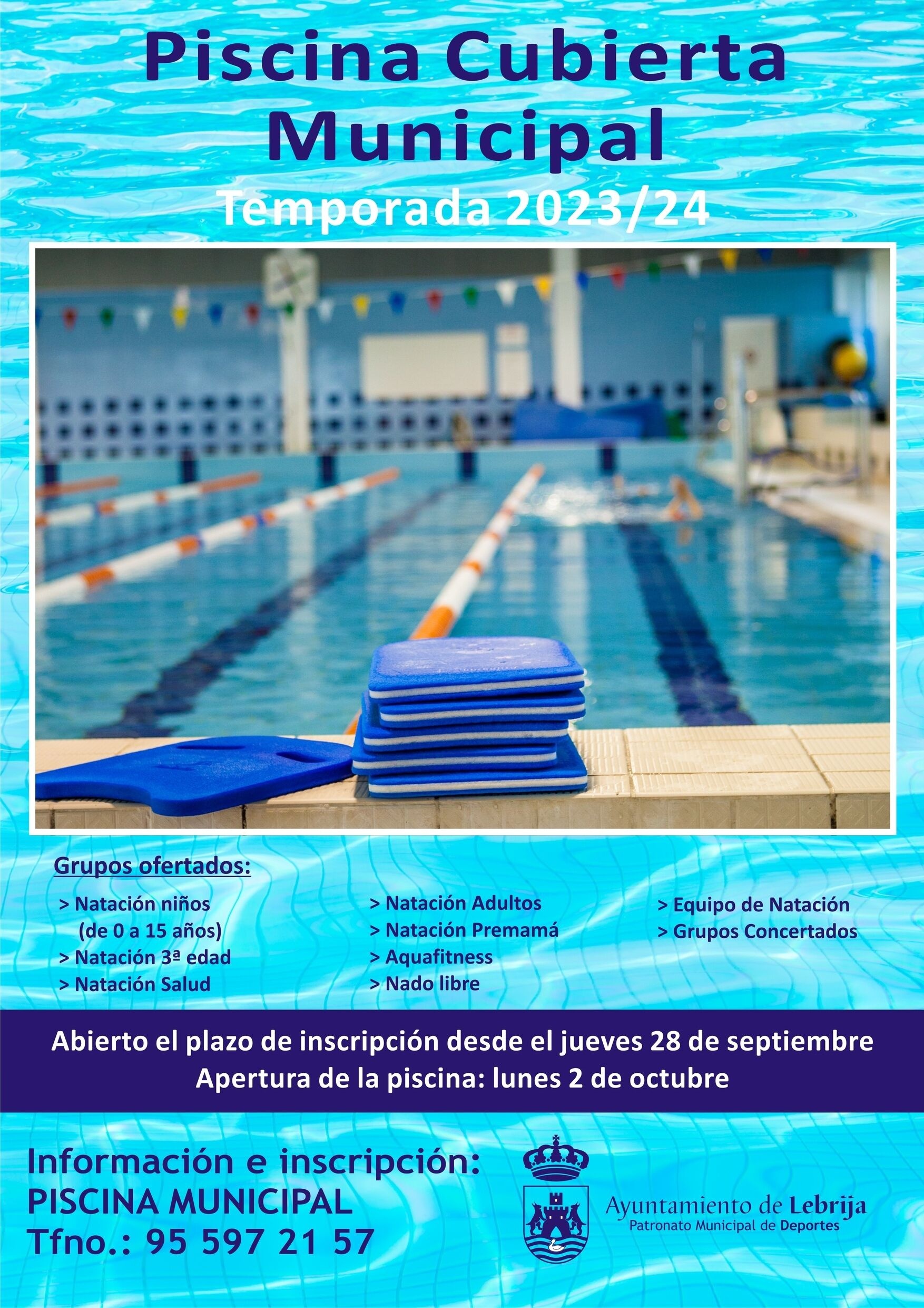 Cartel Piscina cubierta 23-24