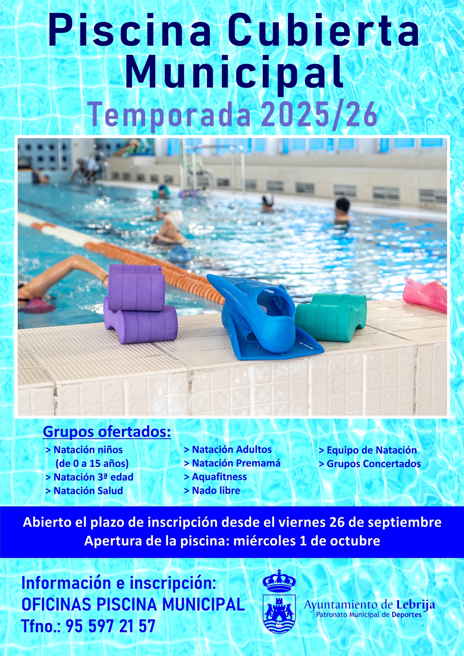 Cartel Piscina cubierta 25-26