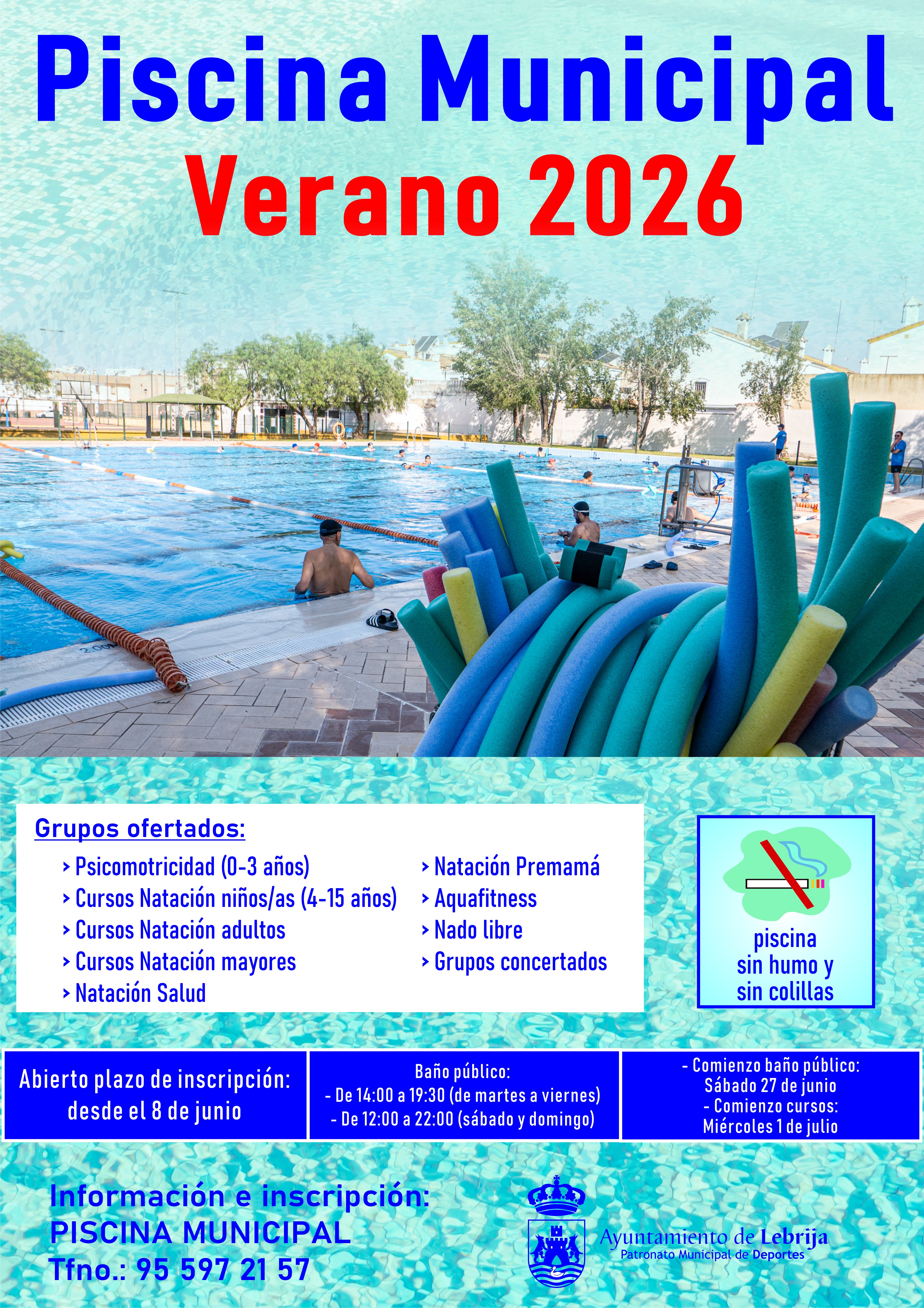 Cartel Piscina verano 2026