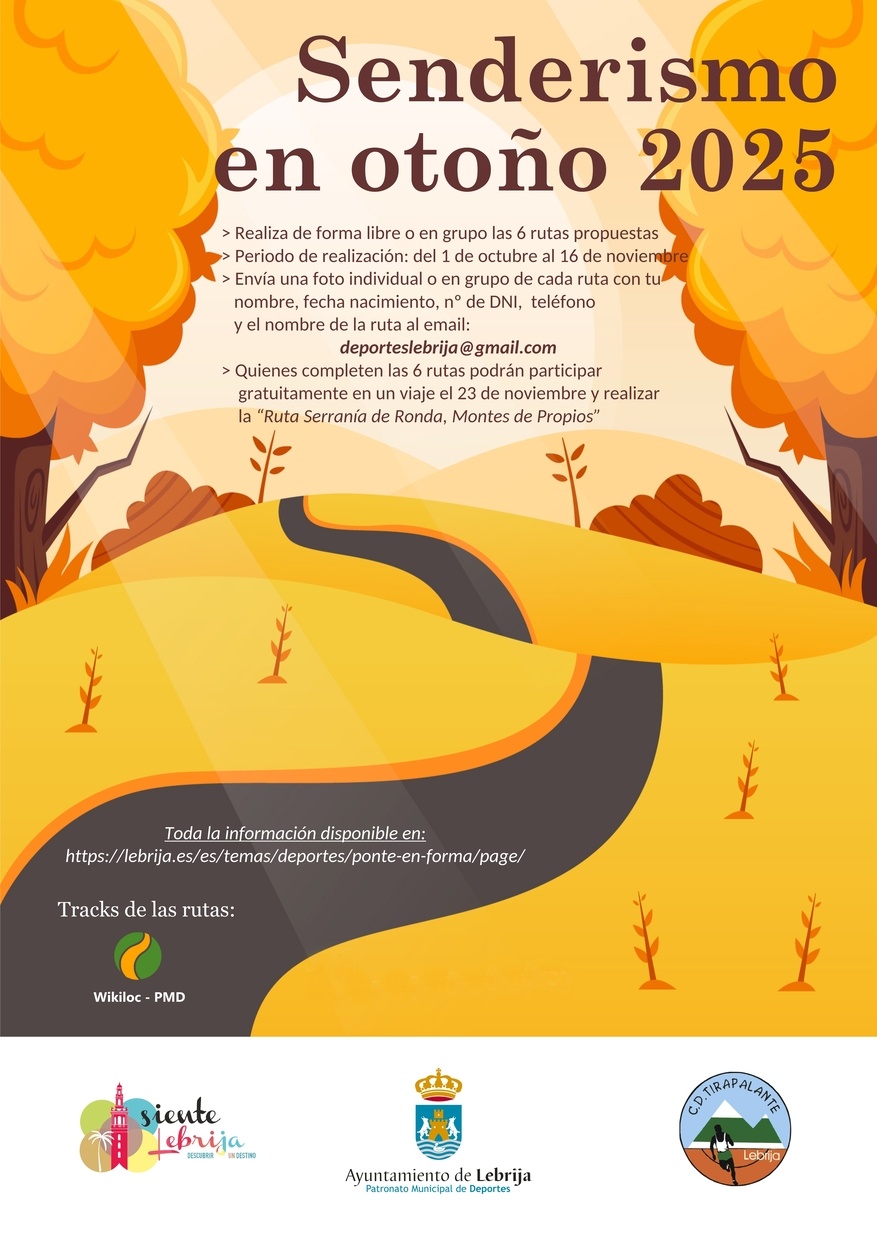 Cartel Rutas senderismo en otoño 2025