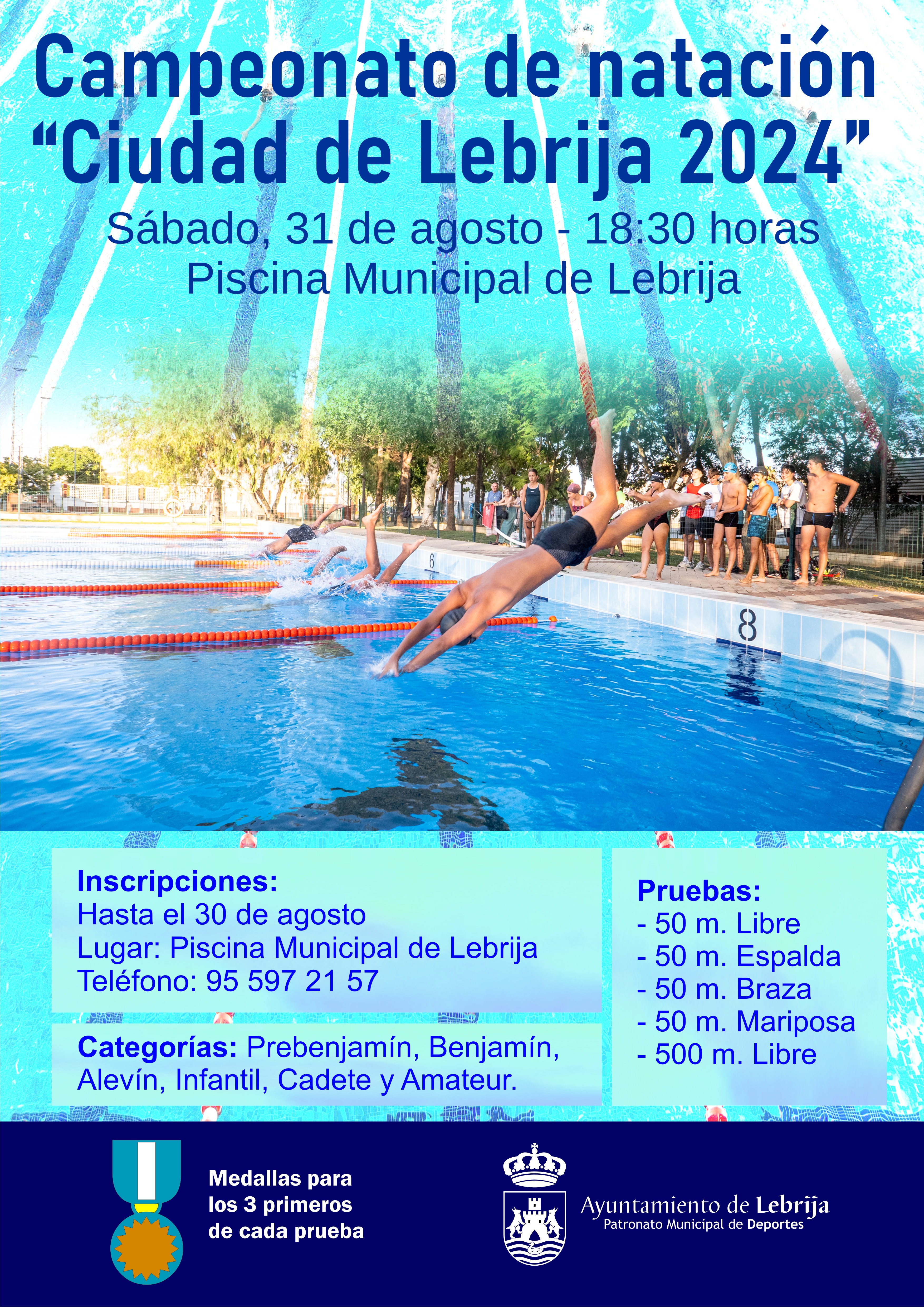 Cartel campeonato local natacion 24