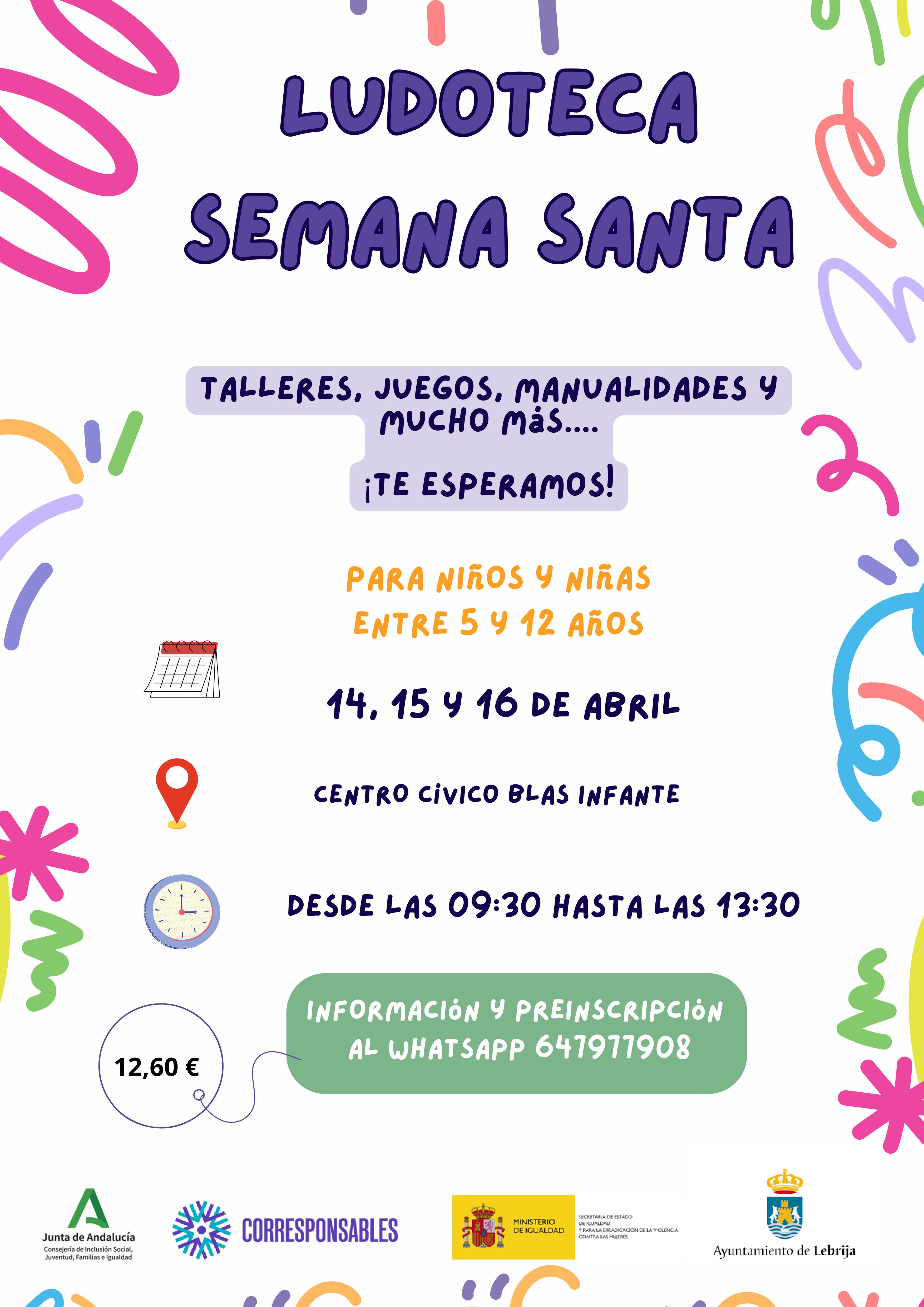 Cartel informativo Ludoteca Semana Santa 2025