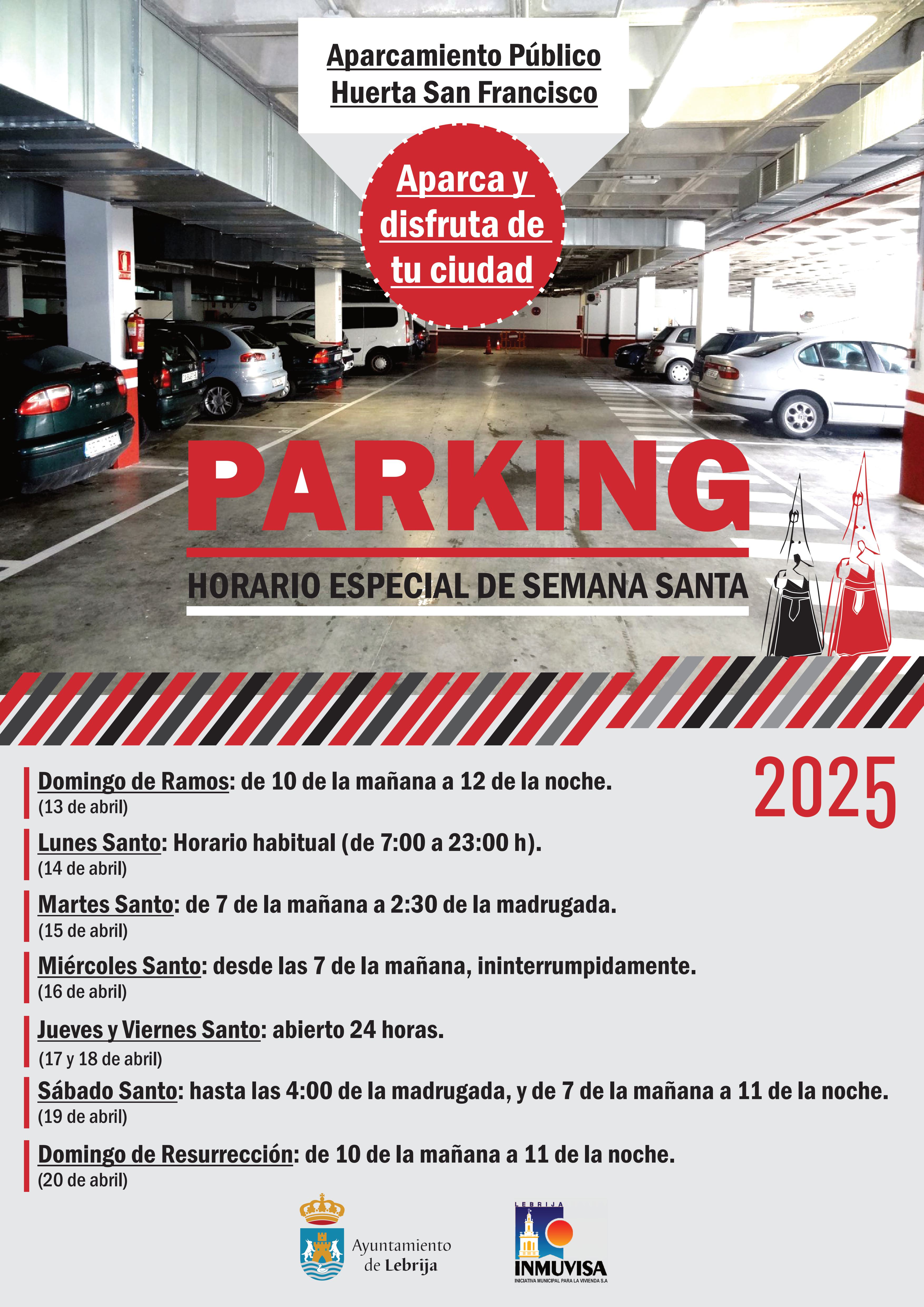 HORARIO PARKING 2025 - SEMANA SANTA