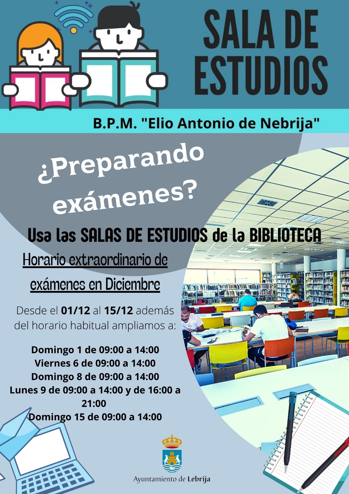 Horario extraordinario Biblioteca dic24