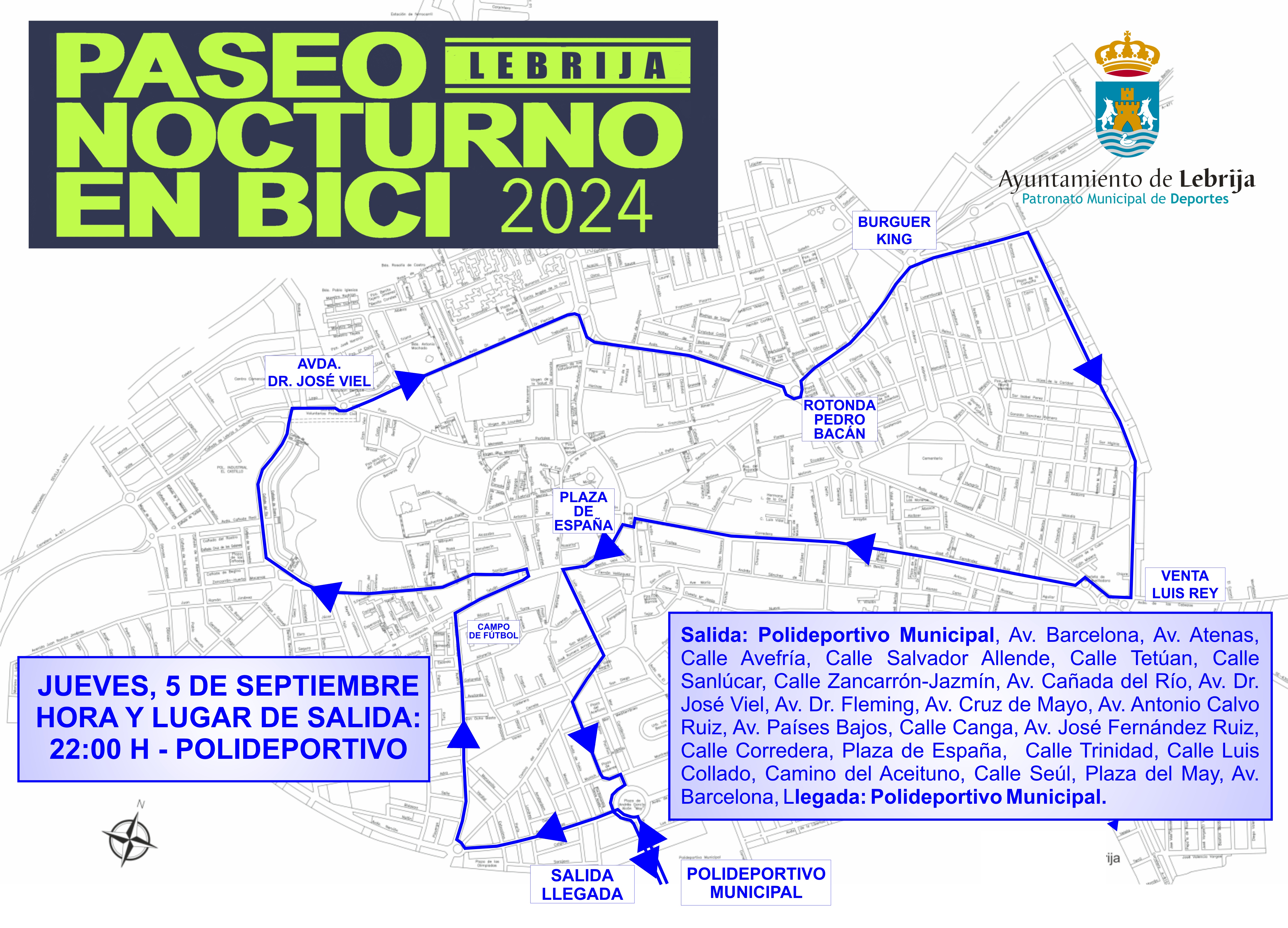 Recorrido Paseo Nocturno bici 2024